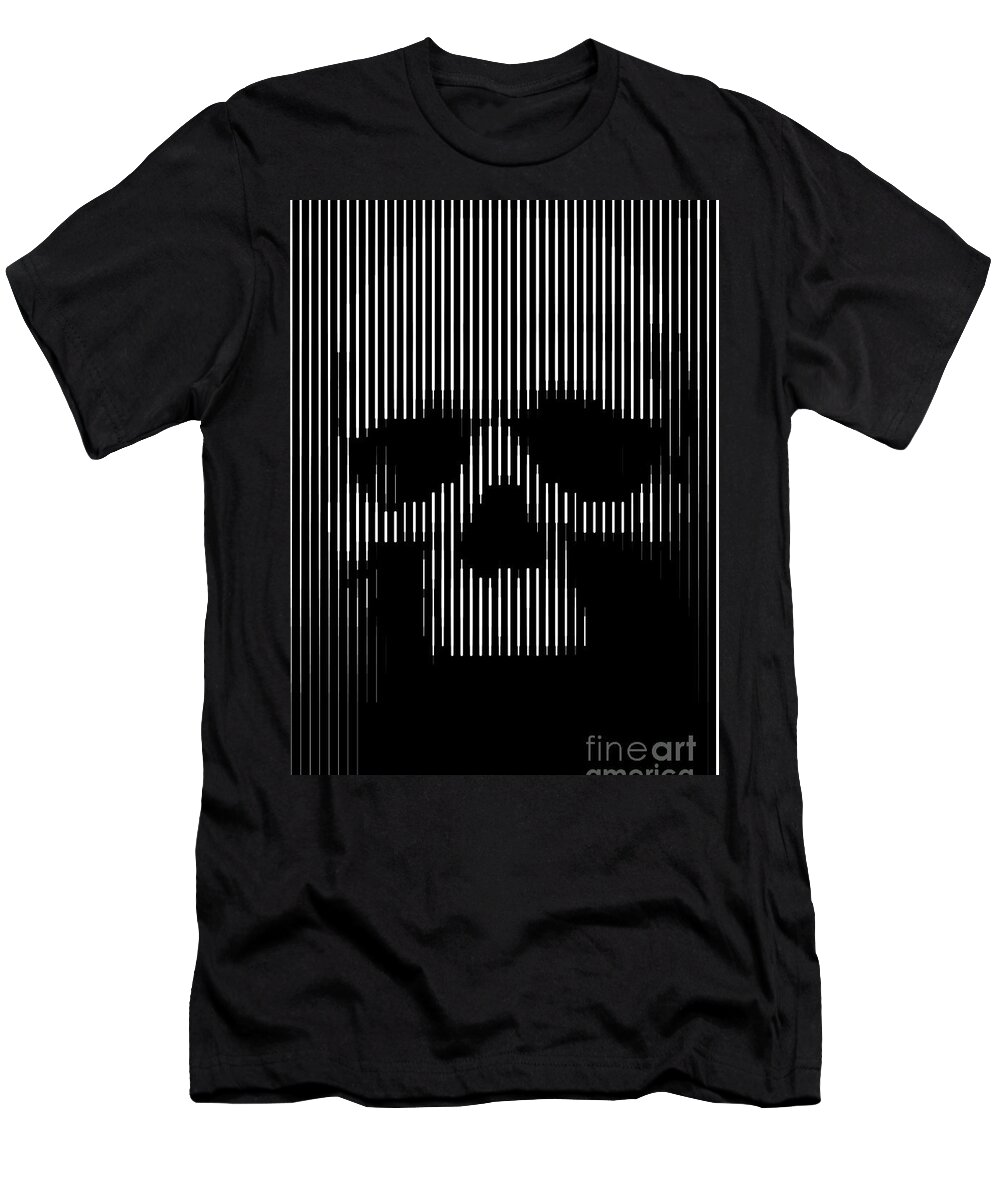 Skull T-Shirt featuring the painting Skull Lines by Sassan Filsoof