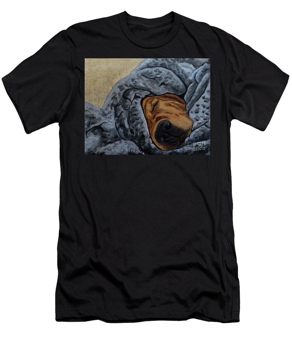Acrylic T-Shirt featuring the painting Sleepy Lab by Jackie MacNair