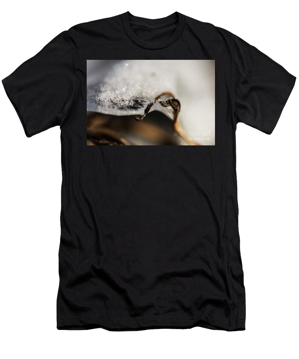 Winter T-Shirt featuring the photograph Snow Cryrstals by JT Lewis