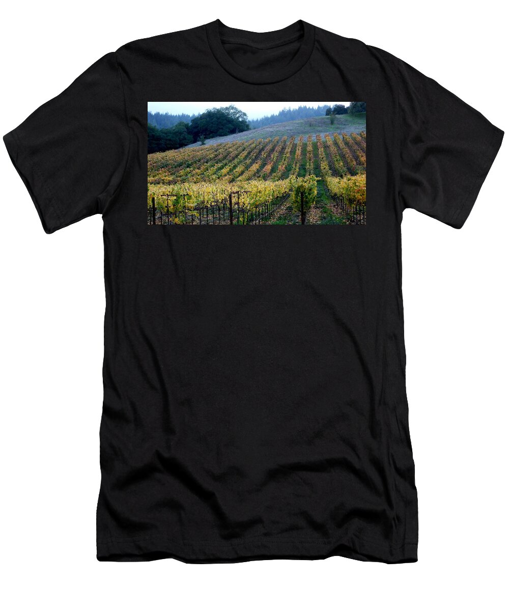 Vineyards T-Shirt featuring the photograph Sonoma County Vineyards Near Healdsburg by Charlene Mitchell