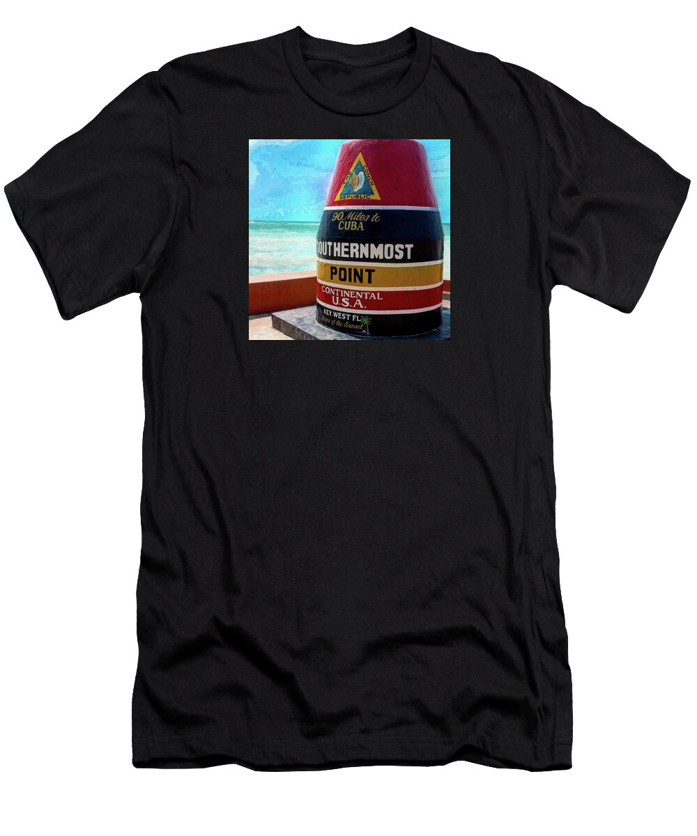 Key West T-Shirt featuring the photograph Southernmost Point by Mike Roff