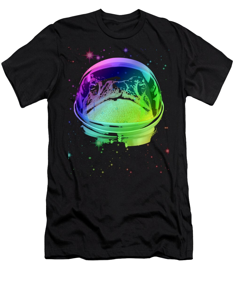 Frog T-Shirt featuring the mixed media Space Frog by Filip Schpindel