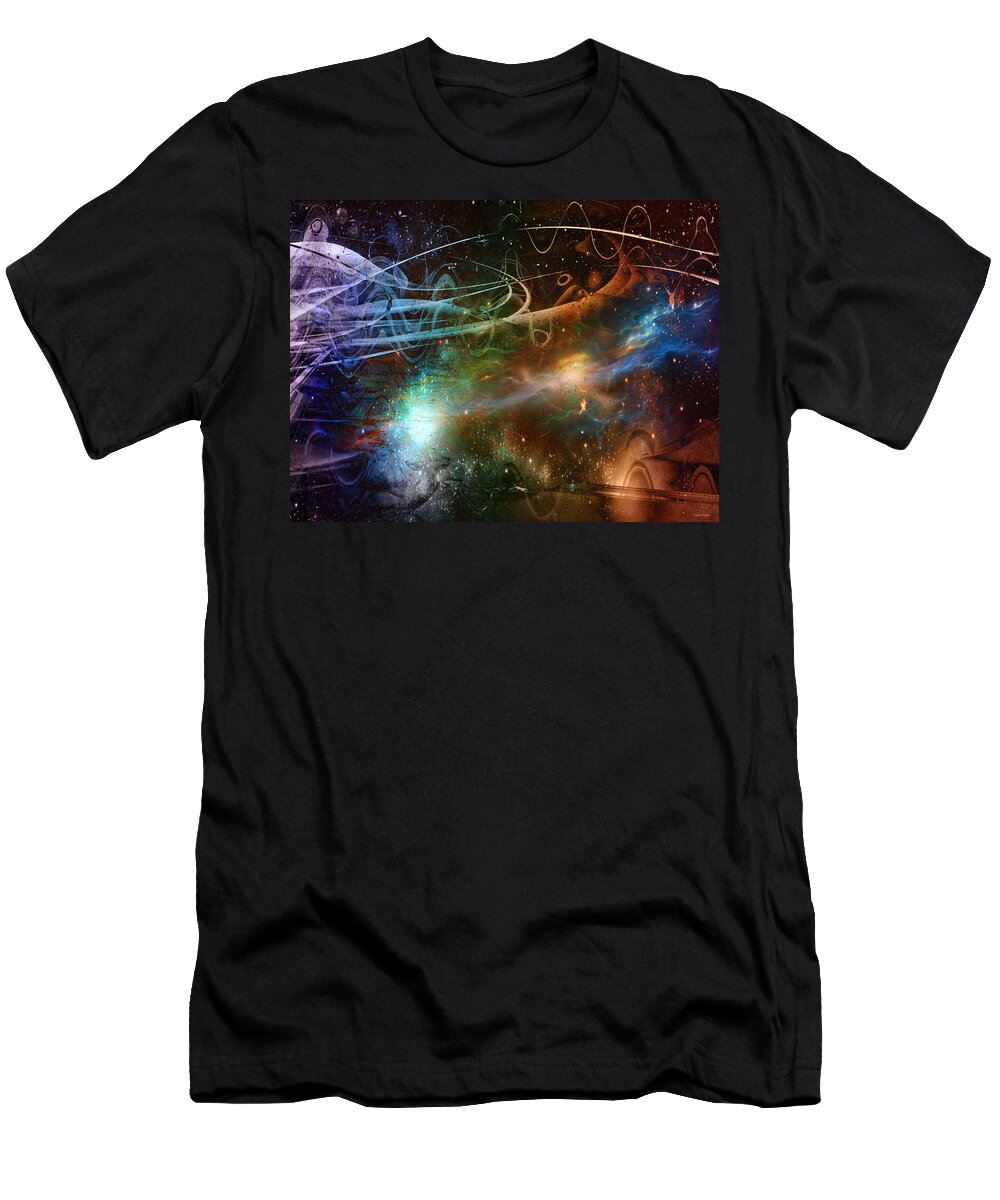 Space Time Continuum T-Shirt featuring the digital art Space Time Continuum by Linda Sannuti
