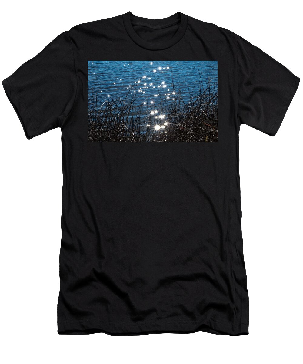 Riverbend Ponds T-Shirt featuring the photograph Sparkles at Riverbend Ponds by Monte Stevens