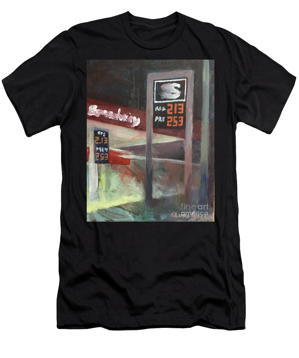 Speedway T-Shirt featuring the painting Speedway by Claire Gagnon