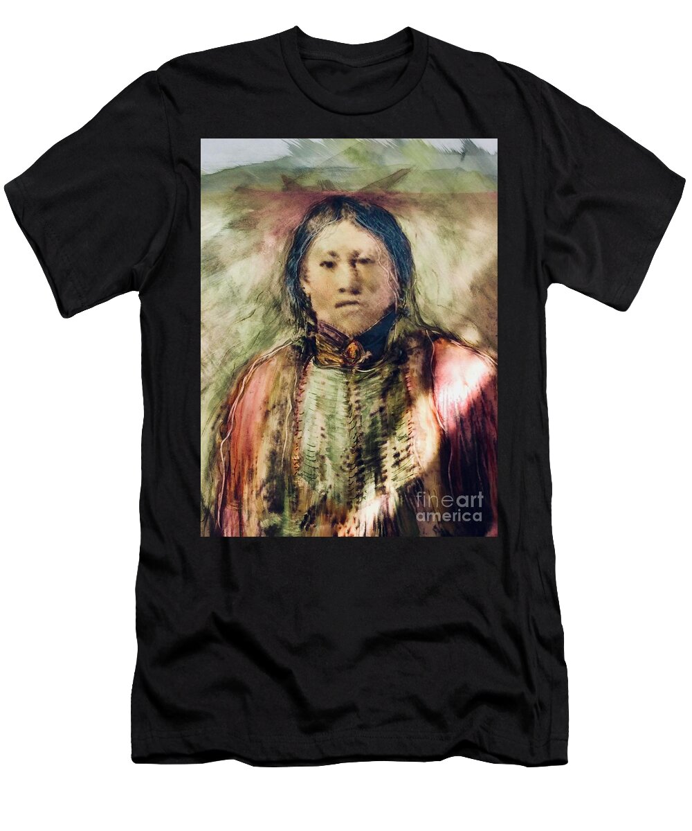 Native Cultural Survival Indigenous Native American First Nation Aboriginal Global Totems T-Shirt featuring the painting Spirit Healer by FeatherStone Studio Julie A Miller