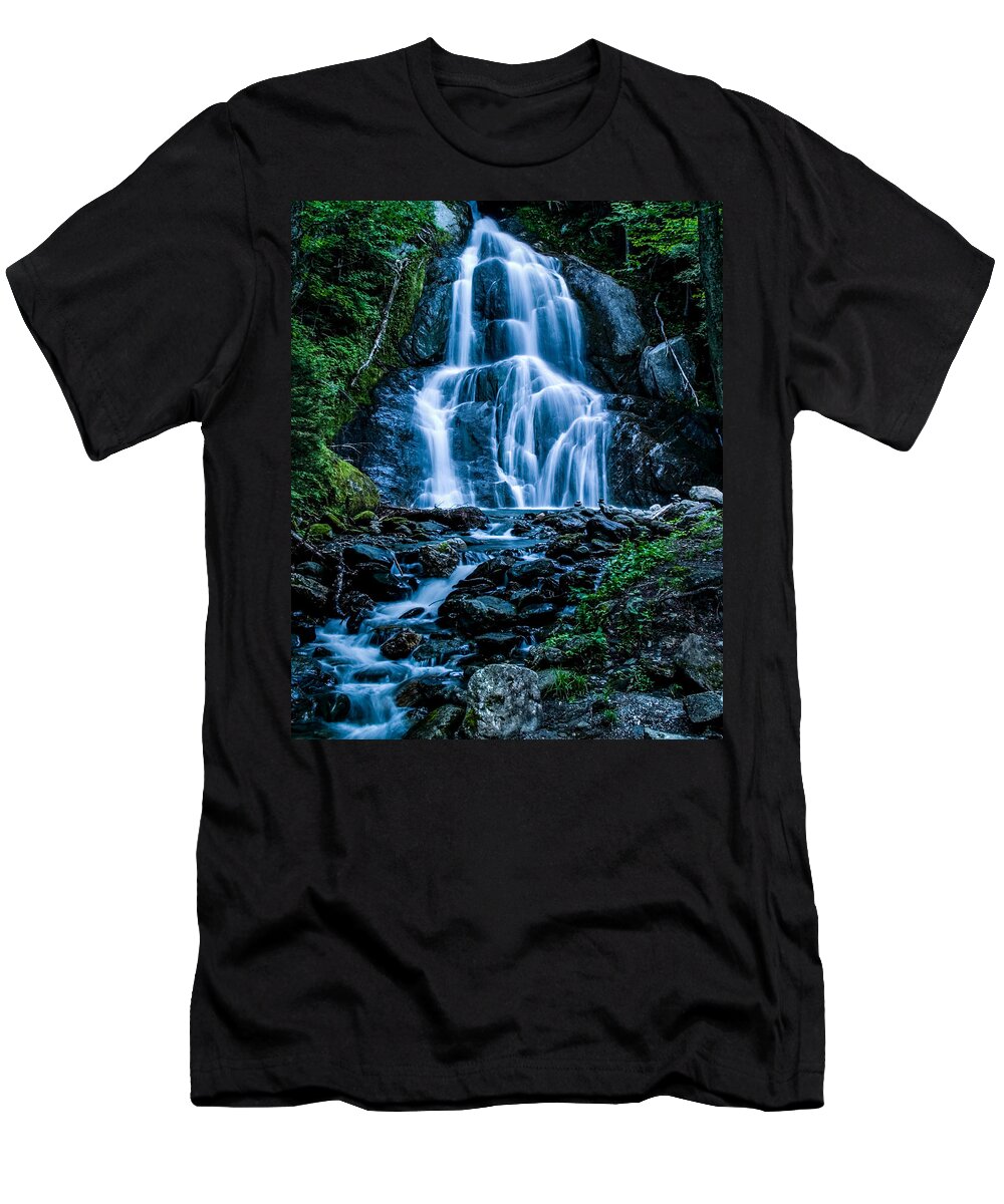 Granville T-Shirt featuring the photograph Spring at Moss Glen falls by Jeff Folger