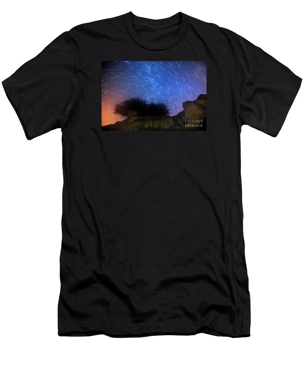 Stars T-Shirt featuring the photograph Star Trails Above Shell Beach by Mimi Ditchie