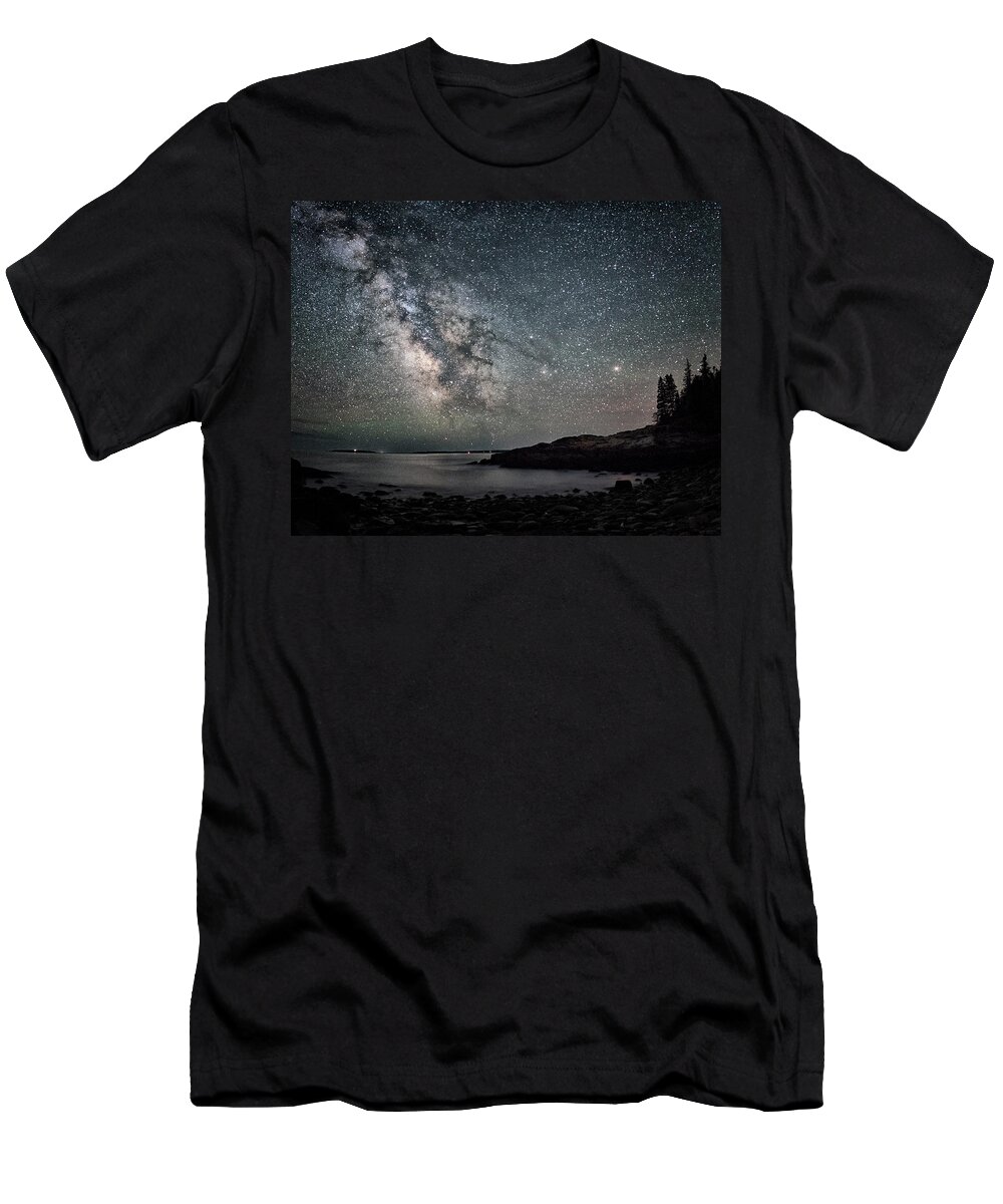 Maine T-Shirt featuring the photograph Stars Over Acadia by Robert Fawcett