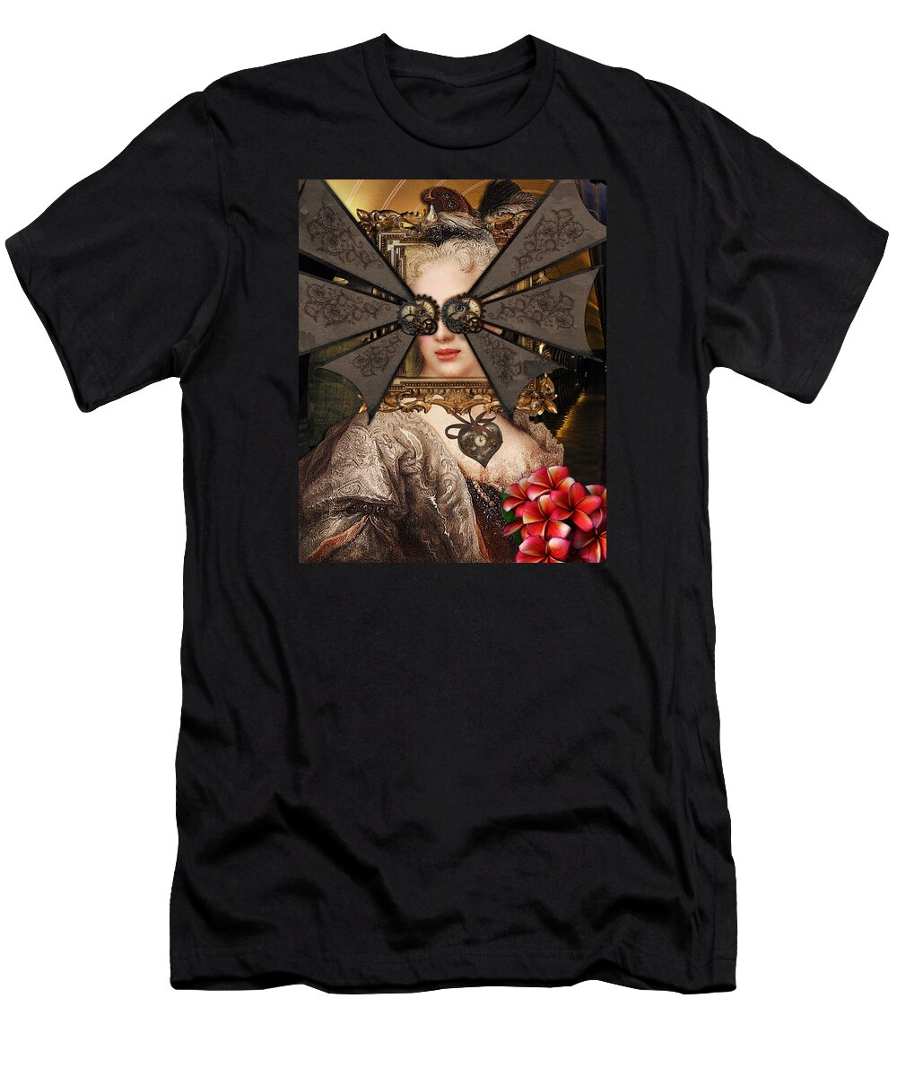 Lady T-Shirt featuring the digital art Steampunk Madame by Sue Masterson