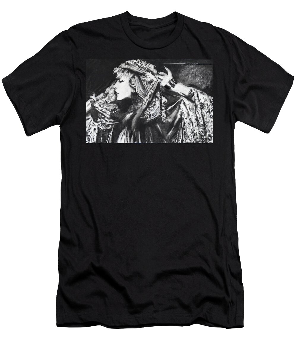 Stevie Nicks T-Shirt featuring the painting Stephie Lynn's Not My Lover by Eric Dee