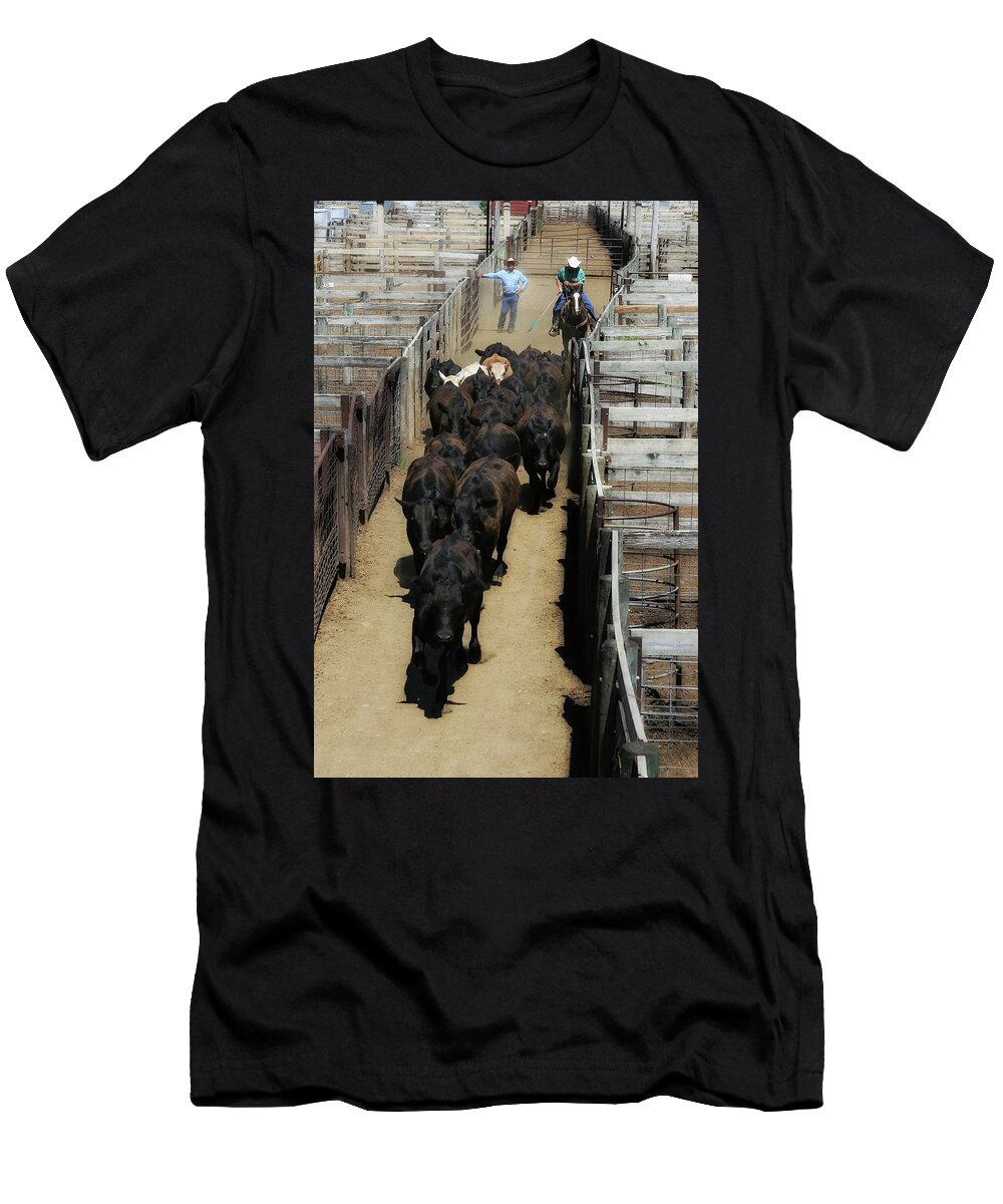 Fort Worth T-Shirt featuring the photograph Stockyards Cowboy by Micah Offman