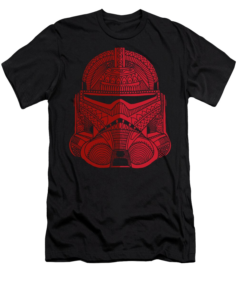 Stormtrooper Helmet - Art Red T-Shirt Studio Grafiikka - Pixels Merch