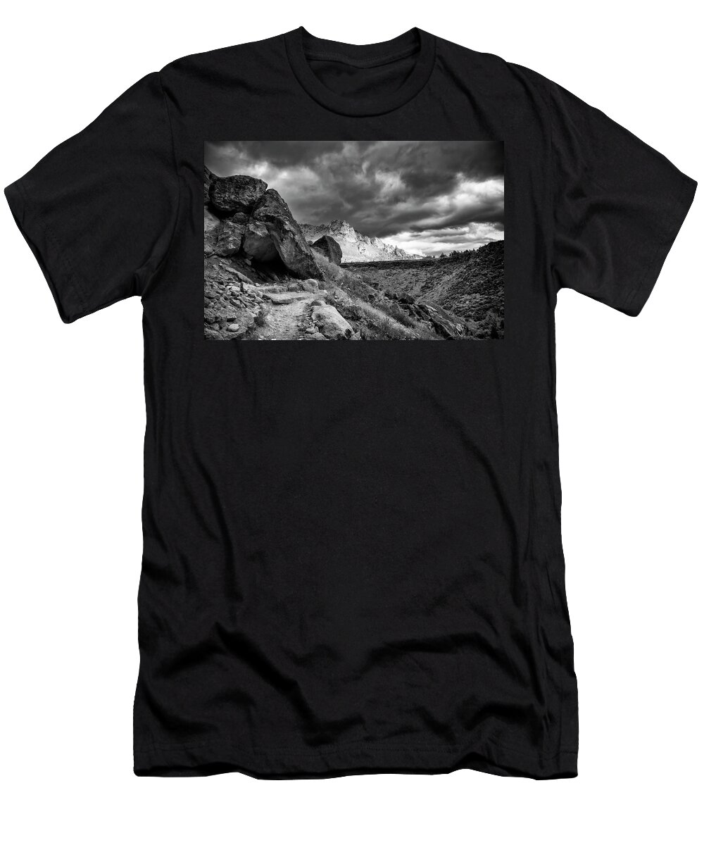 Clouds T-Shirt featuring the photograph Stormy Misery Ridge by Steven Clark