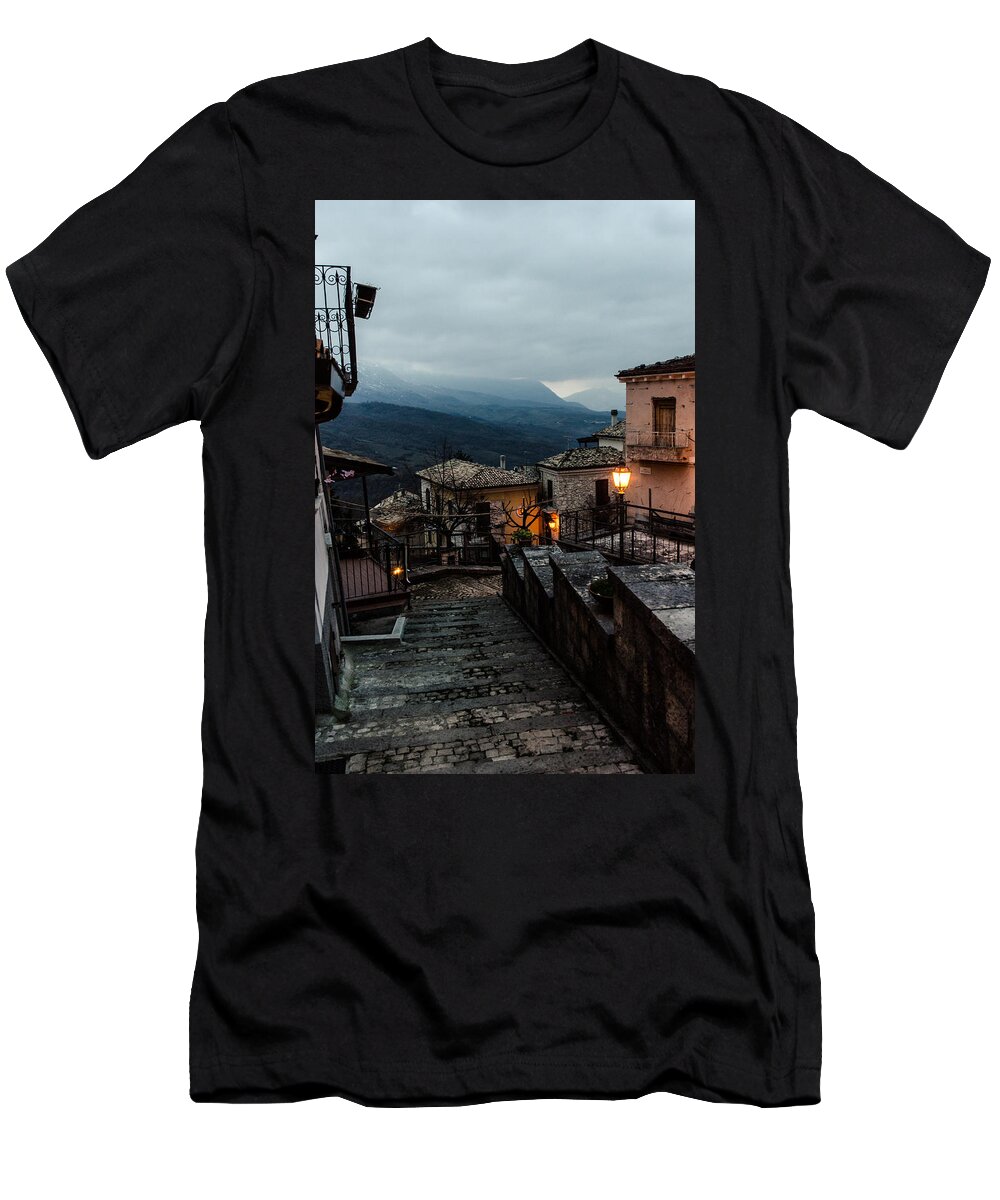 Streets Of Italy T-Shirt featuring the photograph Streets of Italy - Caramanico 3 by AM FineArtPrints