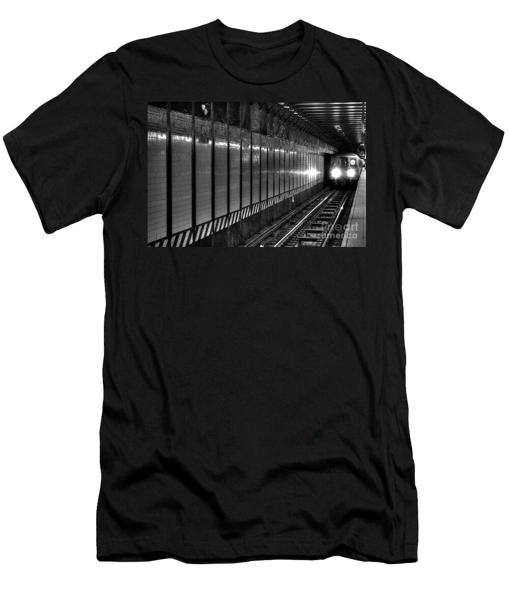 New York City T-Shirt featuring the photograph Subway by Steve Brown