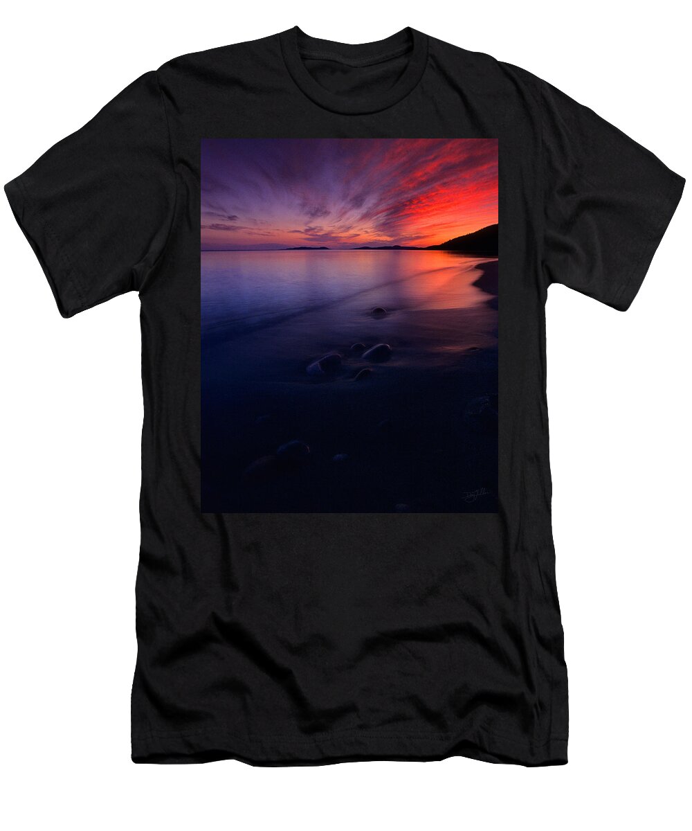 Lake Superior T-Shirt featuring the photograph Summer Sunset    by Doug Gibbons