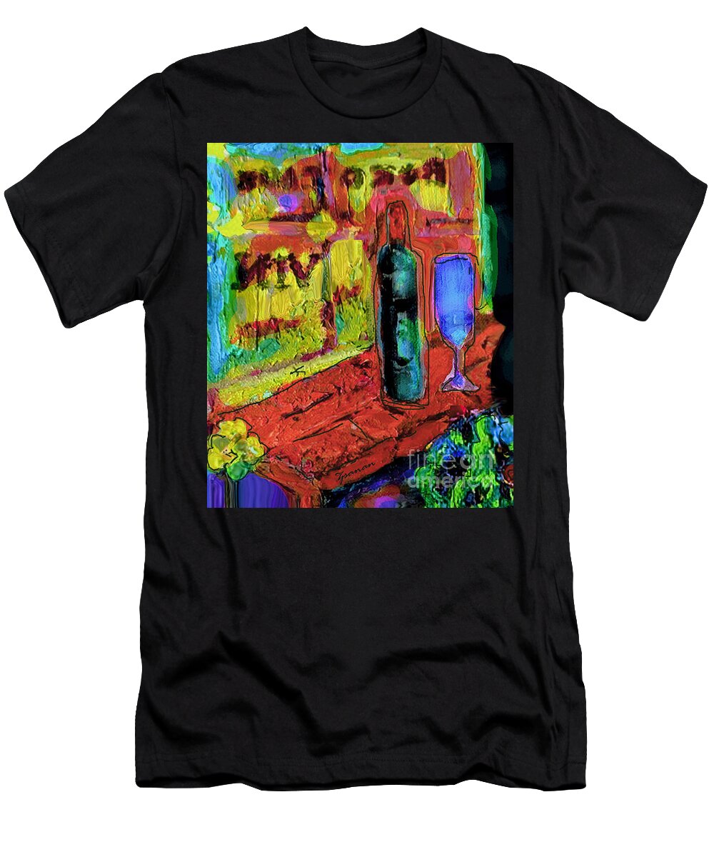 Original Art T-Shirt featuring the painting Summer Wine by Zsanan Studio