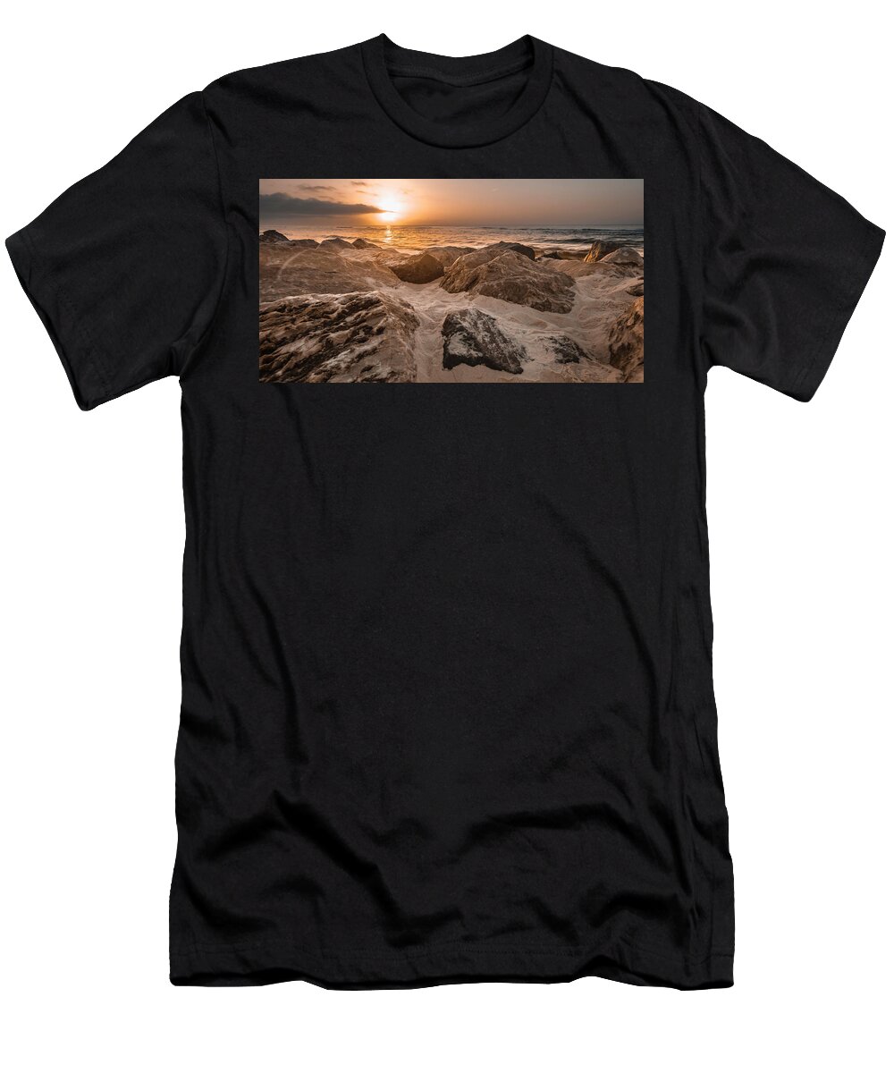 Alabama T-Shirt featuring the photograph Sun coming over the rocks by John McGraw
