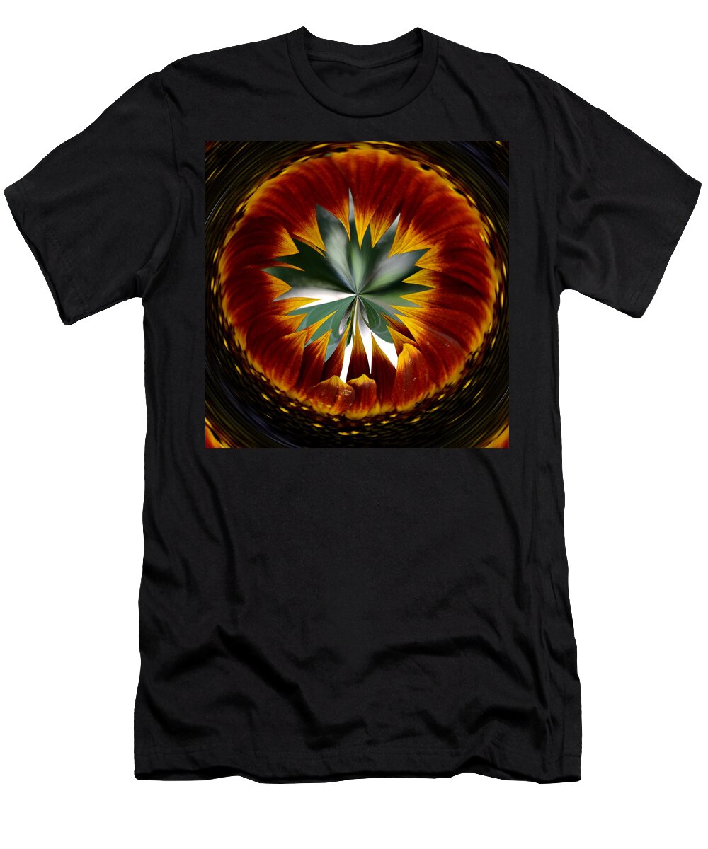 Sunflower T-Shirt featuring the digital art Sunflower Circle by Cheryl Charette