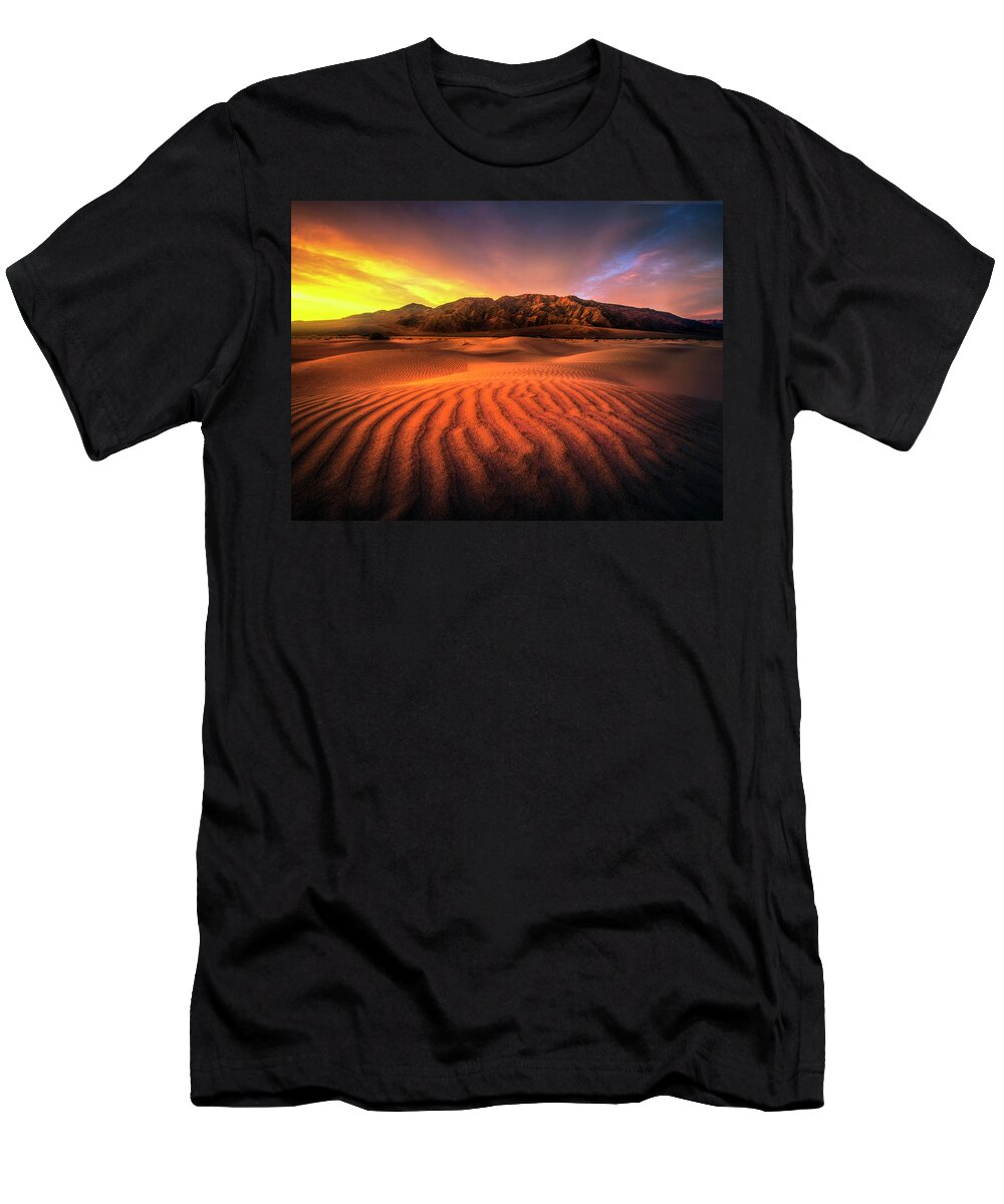 Eastern Sierra T-Shirt featuring the photograph Sunrise-Death Valley by Usha Peddamatham