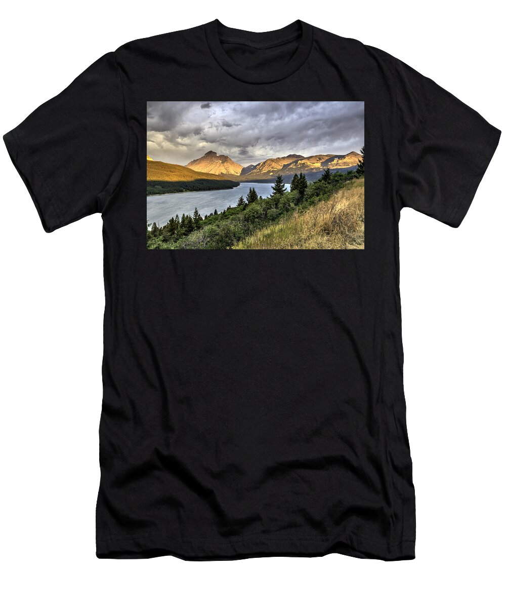 Western Usa T-Shirt featuring the photograph Sunrise on the Bitterroot River by Alan Toepfer