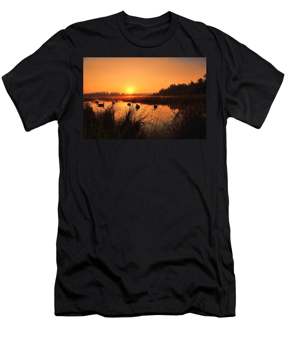 Hunt T-Shirt featuring the photograph Sunrise Waterfowl Hunt by Dale Kauzlaric