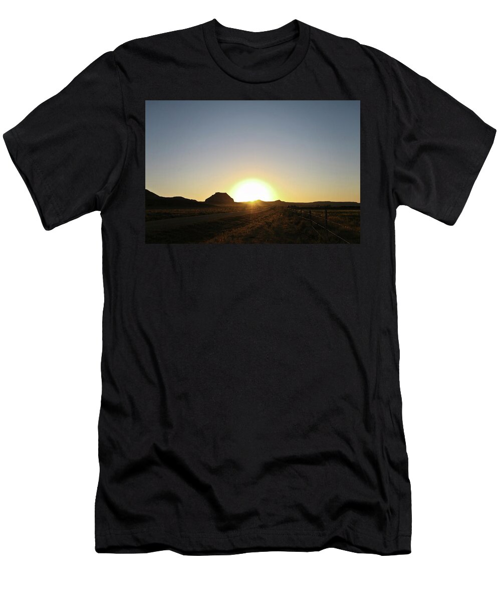 Print T-Shirt featuring the photograph Sunset at Castle Butte Sk by Ryan Crouse