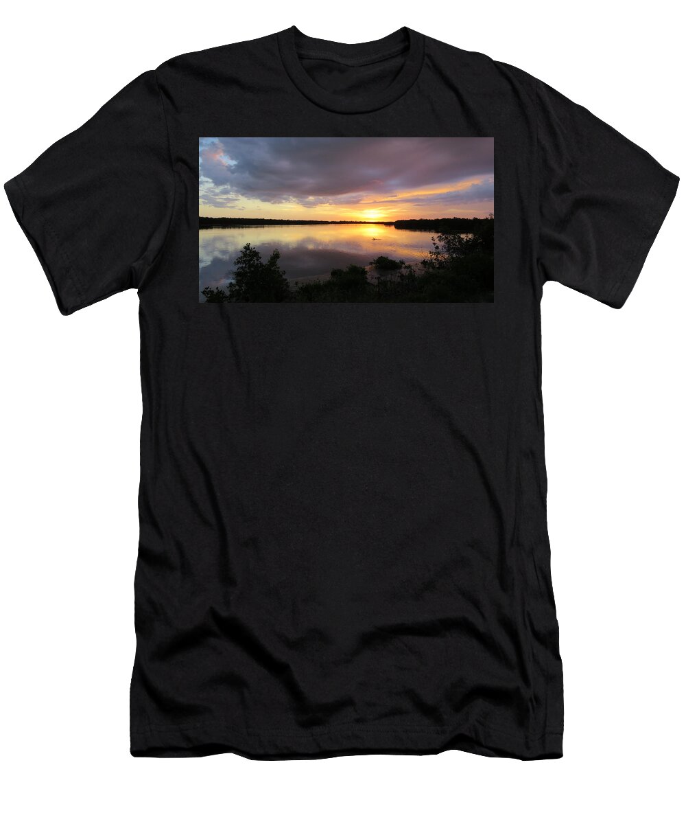 Sunsets T-Shirt featuring the photograph Sunset at Ding Darling by Melinda Saminski