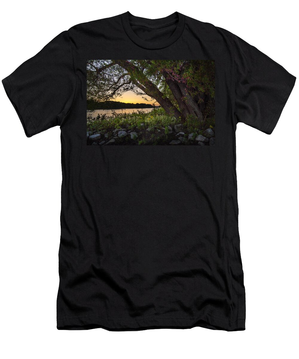 Mississippi River T-Shirt featuring the photograph Sunset at the Confluence by Garry McMichael