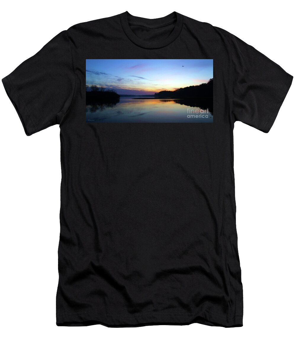 Bay T-Shirt featuring the photograph Sunset Florida Seascape Inlet 139A by Ricardos Creations