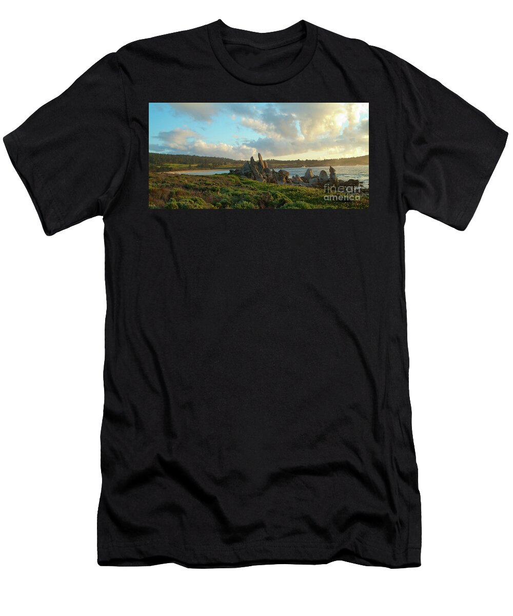 Sunset T-Shirt featuring the photograph Sunset on the Pacific Ocean by Charlene Mitchell