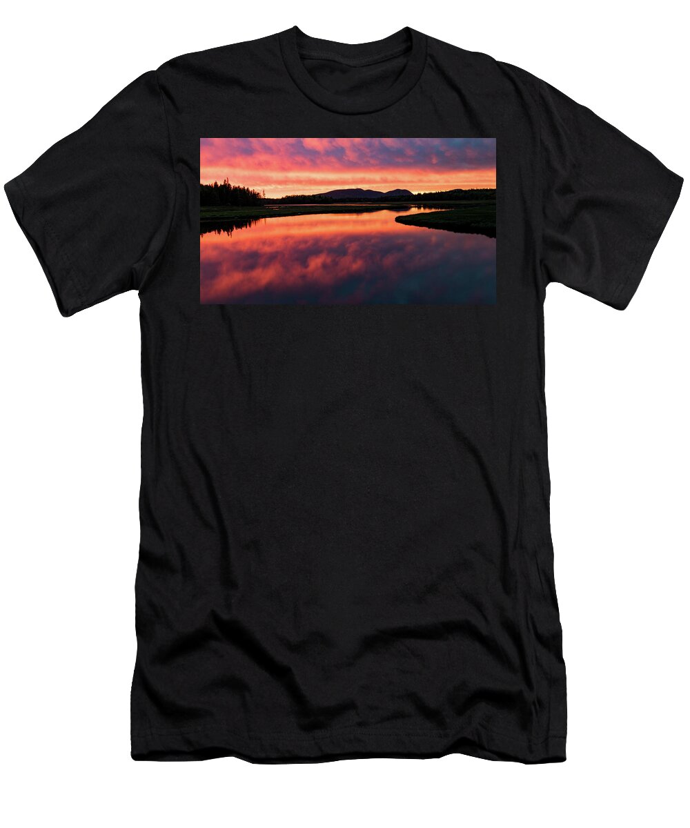Sunset T-Shirt featuring the photograph Sunset over Acadia National Park by Holly Ross
