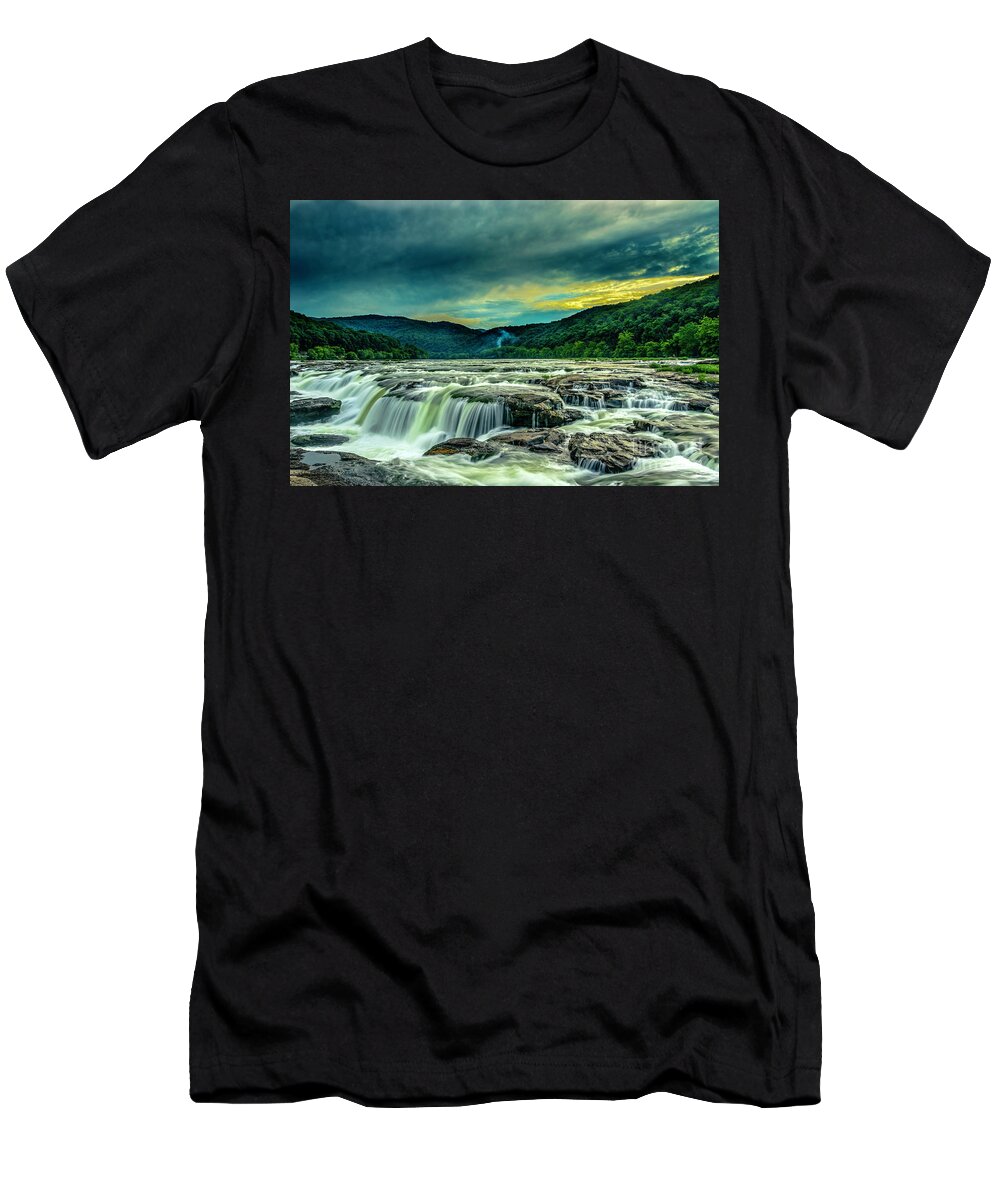 Landscapes T-Shirt featuring the photograph Sunset over Sandstone Falls by Donald Brown