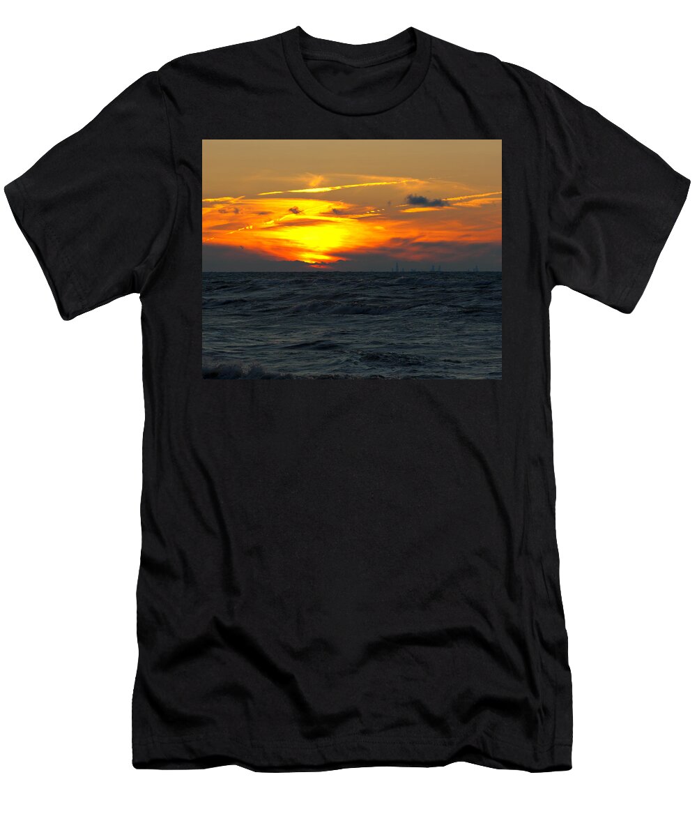Sunset T-Shirt featuring the photograph Sunset over the city by Scott Wood