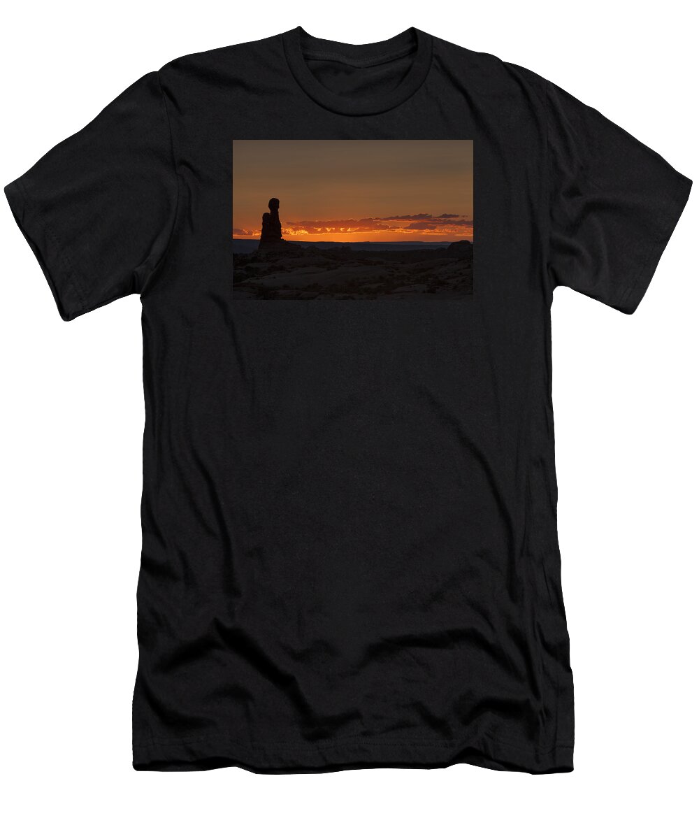Nature T-Shirt featuring the photograph Sunset over the petrified dunes by David Watkins
