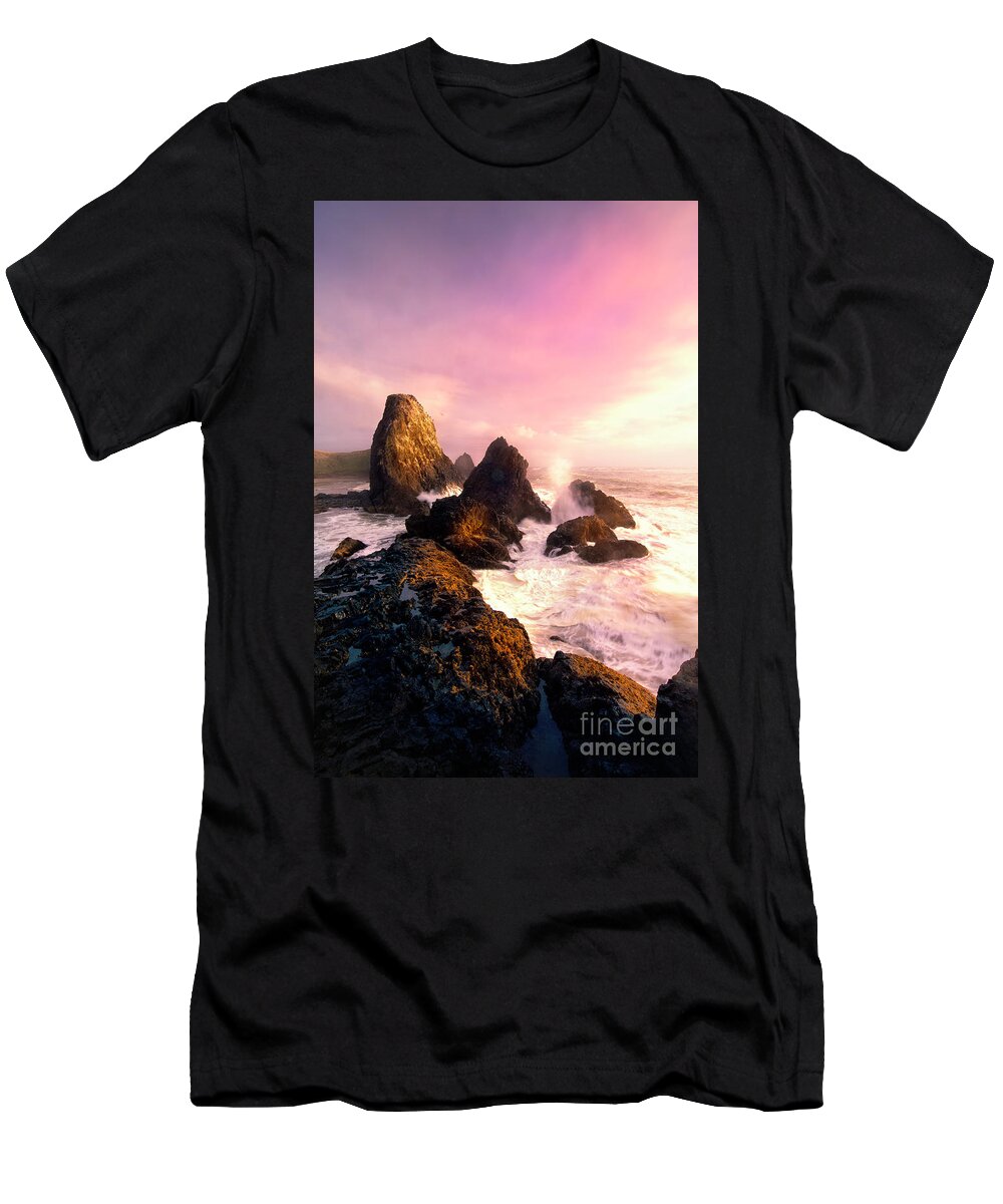 Oregon T-Shirt featuring the photograph Sunsets and Sea Stacks 9 by Timothy Hacker