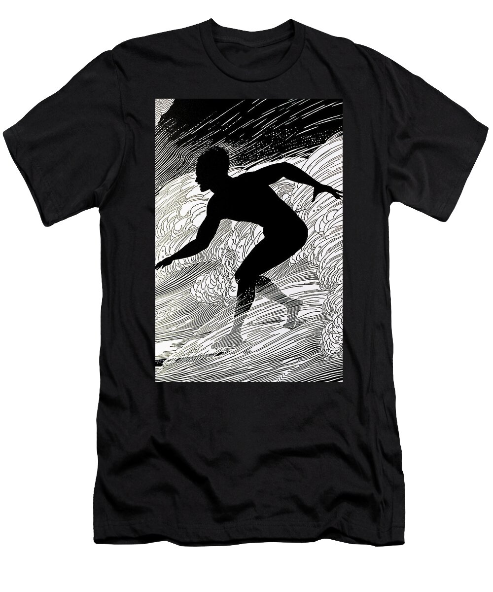 1930 T-Shirt featuring the painting Surfer by Hawaiian Legacy Archive - Printscapes