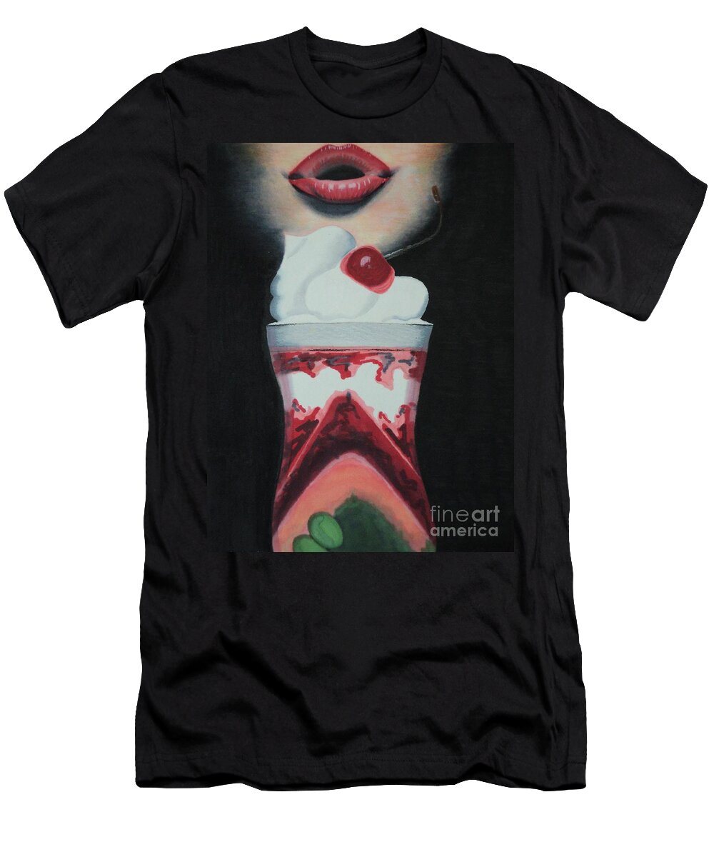 Ice Cream T-Shirt featuring the drawing Sweet Tooth by Carla Carson