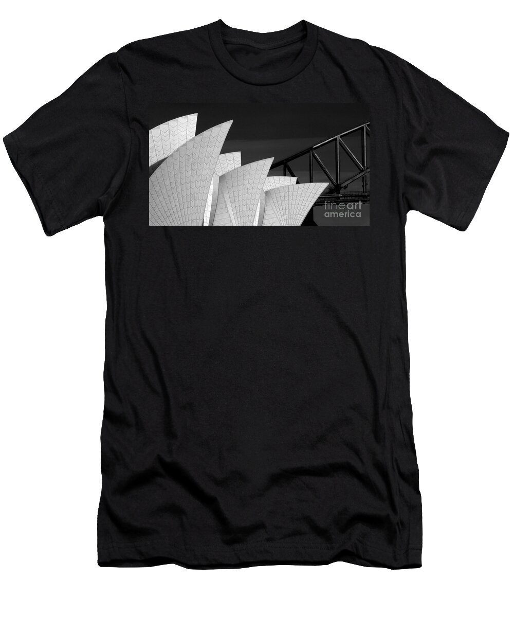 Sydney Opera House T-Shirt featuring the photograph Sydney Opera House with bridge backdrop by Sheila Smart Fine Art Photography