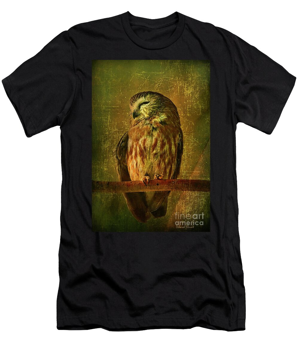 Owl T-Shirt featuring the photograph Taking A Snooze by Deborah Benoit