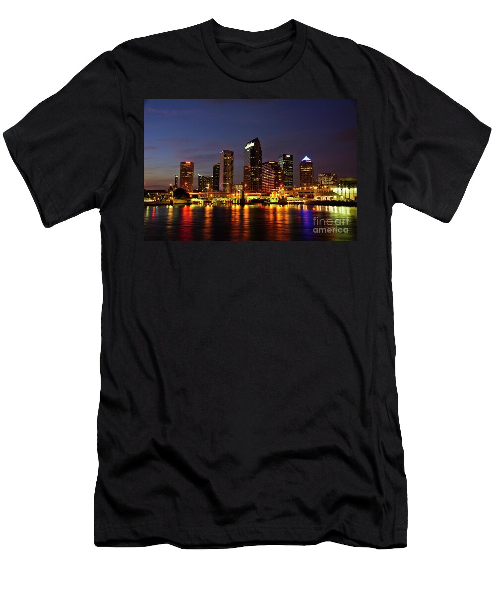 Tampa T-Shirt featuring the photograph Tampa Sunset by Brian Kamprath