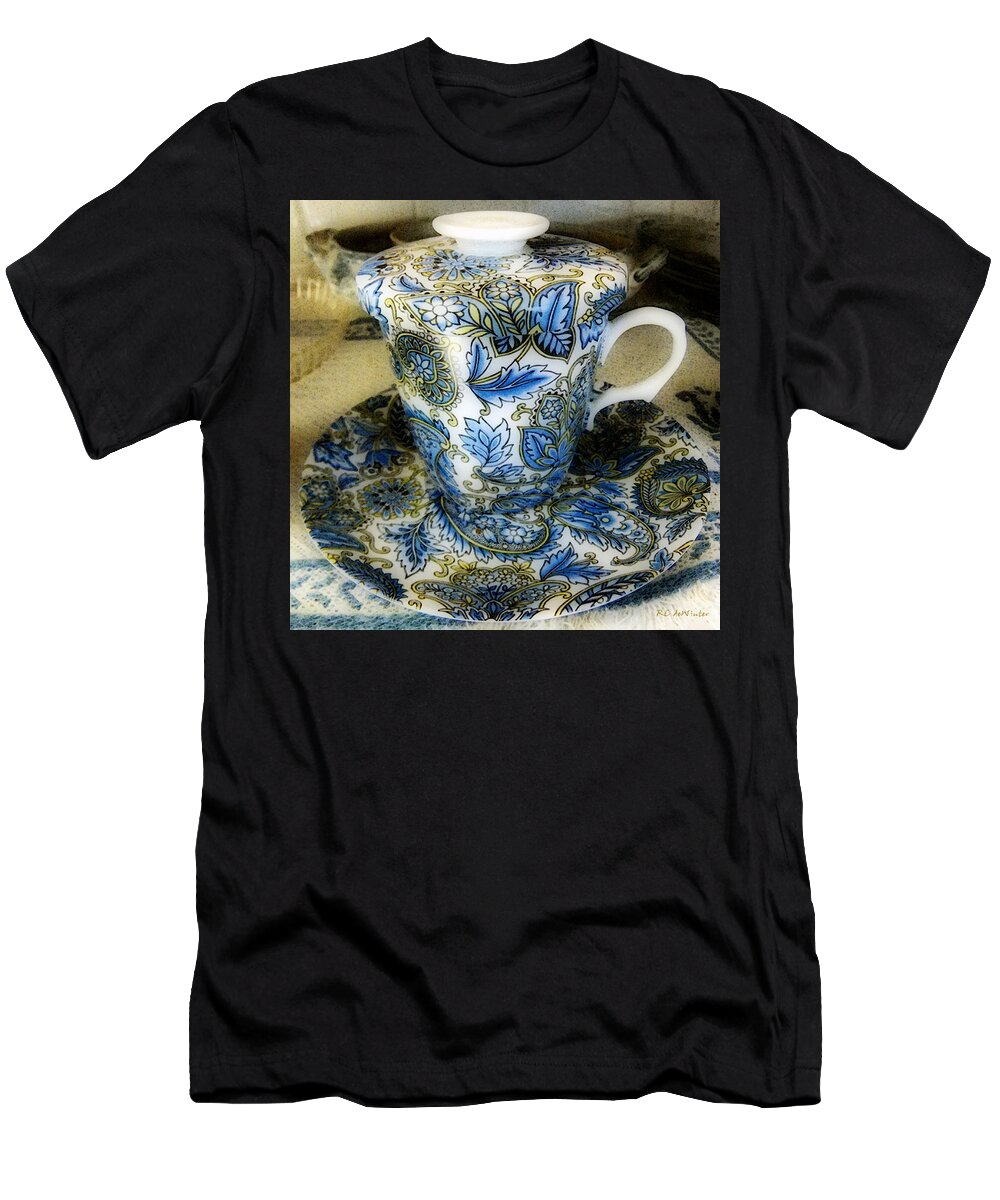Asian T-Shirt featuring the digital art Tea Is Served by RC DeWinter