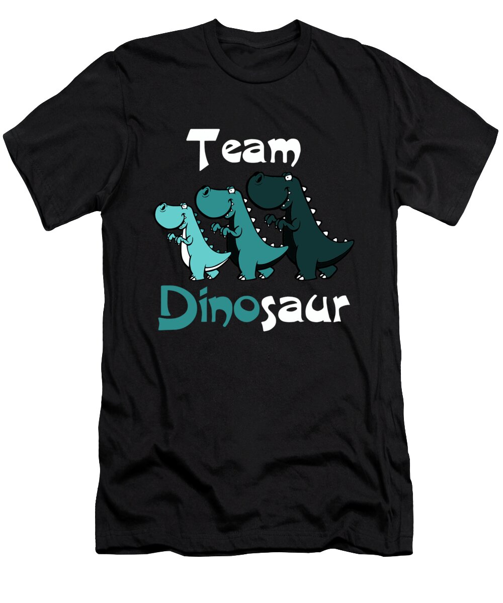 Allosaurus T-Shirt featuring the digital art Team Dinosaur Turquoise by Lin Watchorn