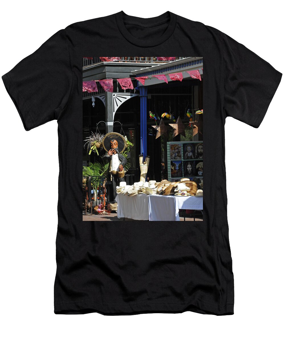Tex-mex T-Shirt featuring the photograph San Antonio El Mercado Scene by Steven Sparks