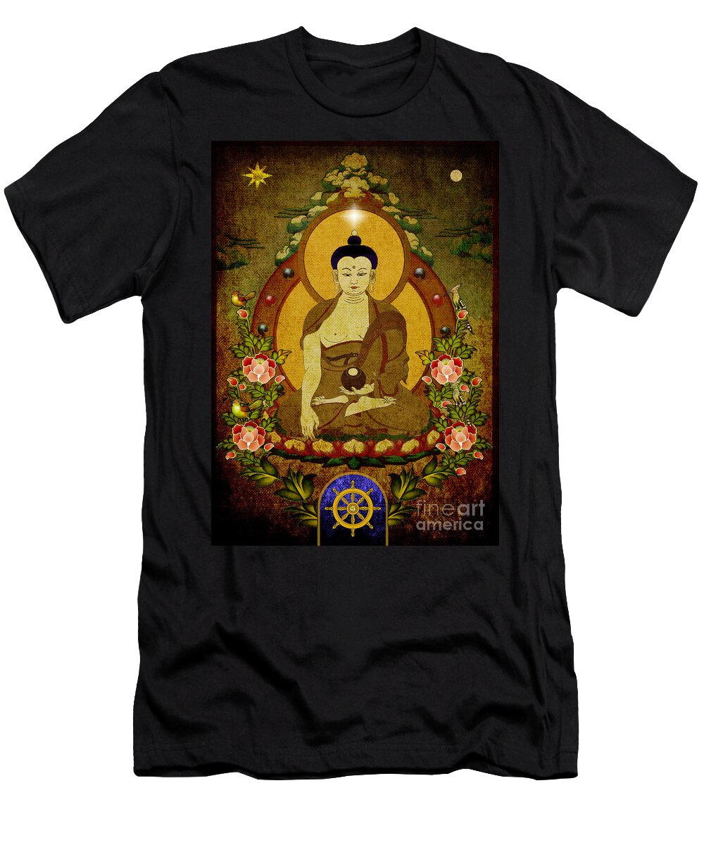 Buddha T-Shirt featuring the drawing Thangka painting by Alexa Szlavics
