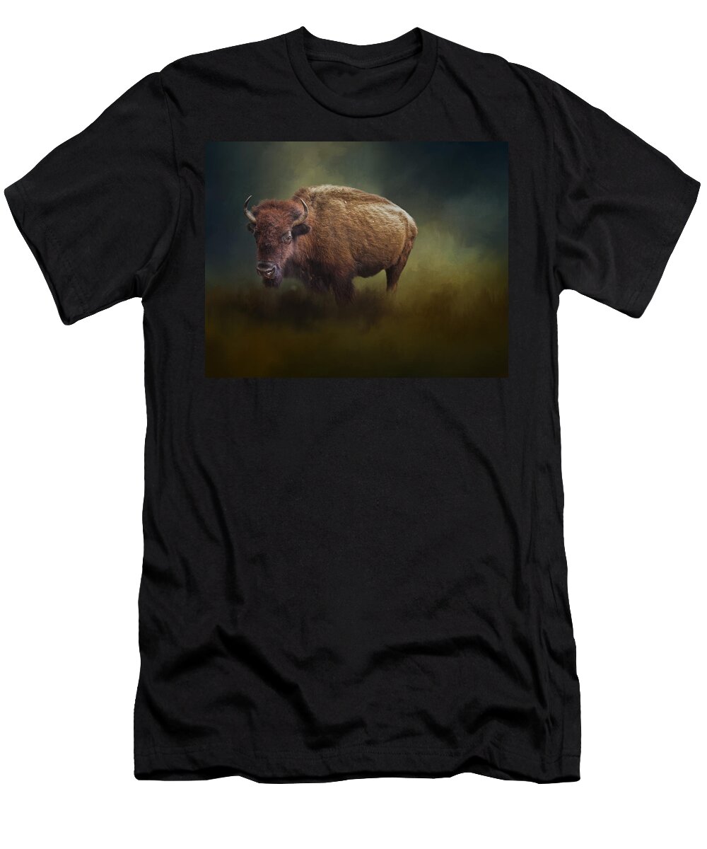 America T-Shirt featuring the photograph The American Bison by David and Carol Kelly