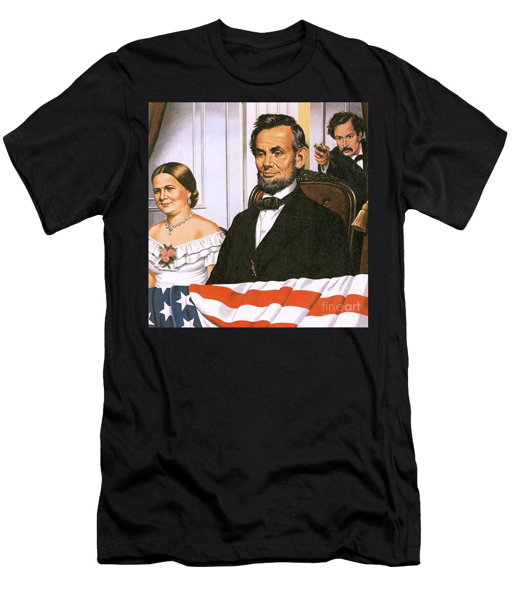 Abraham Lincoln T-Shirt featuring the painting The Assassination of Abraham Lincoln by John Keay