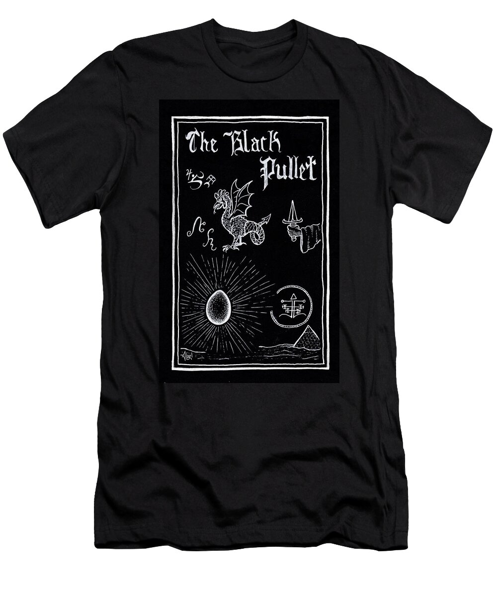Ink T-Shirt featuring the drawing The Black Pullet by Bard Algol