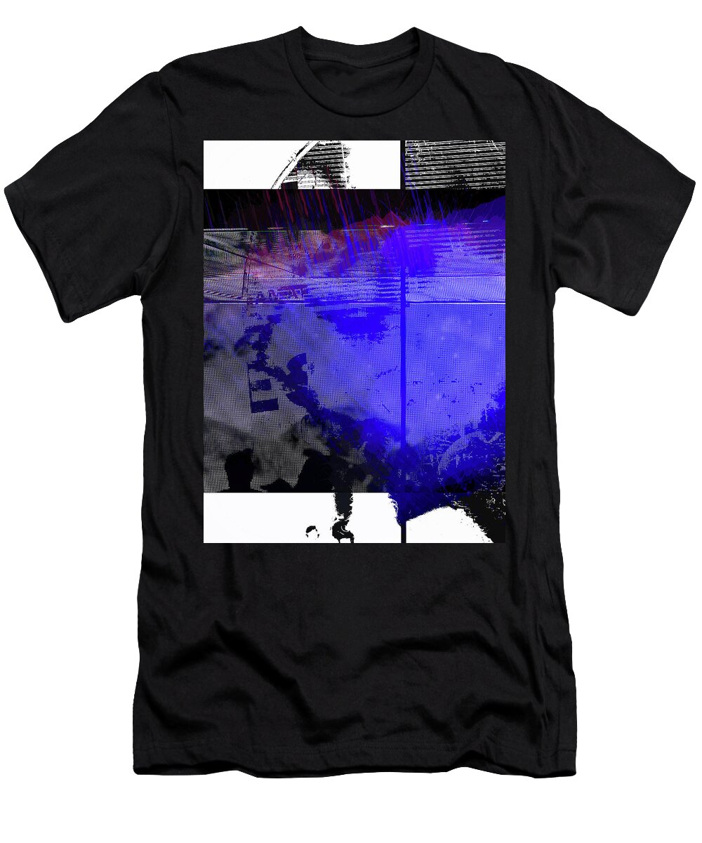 Face T-Shirt featuring the digital art The blue unknown woman by Gabi Hampe